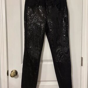 Black Sequin Women's Pants